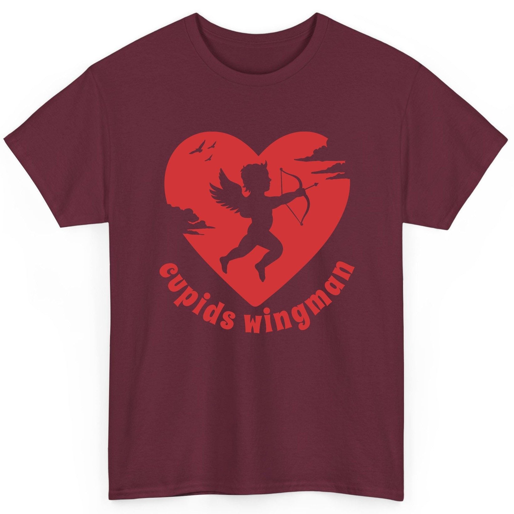 Cupids Wingman cupid T-Shirt Maroon product mockup