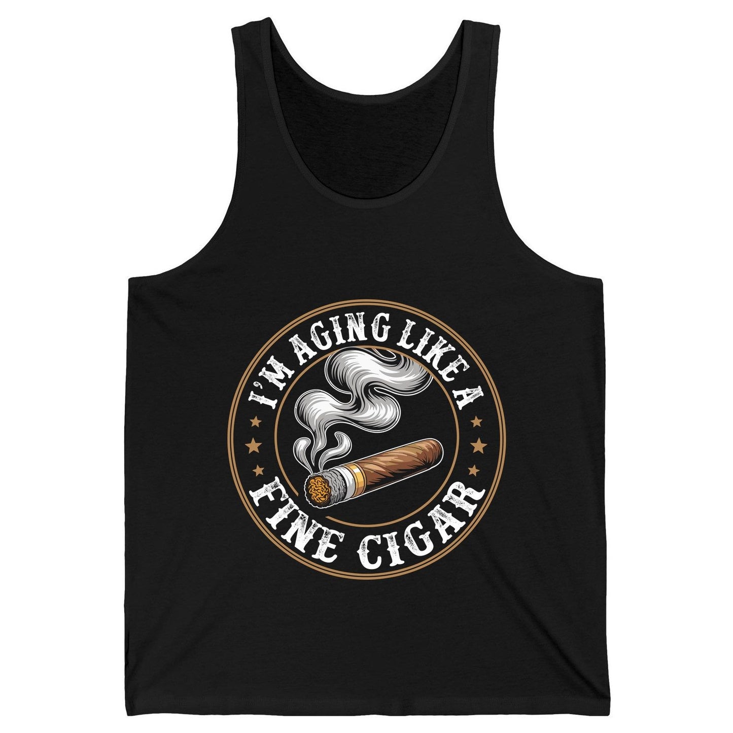 I'm Aging Like a Fine Cigar cigar smoking Tank Top Black product mockup