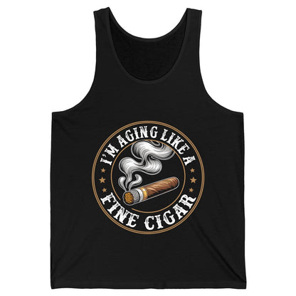 I'm Aging Like a Fine Cigar cigar smoking Tank Top Black product mockup