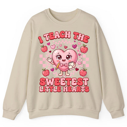I Teach the Sweetest Little Hearts teaching Sweatshirt Sand product mockup