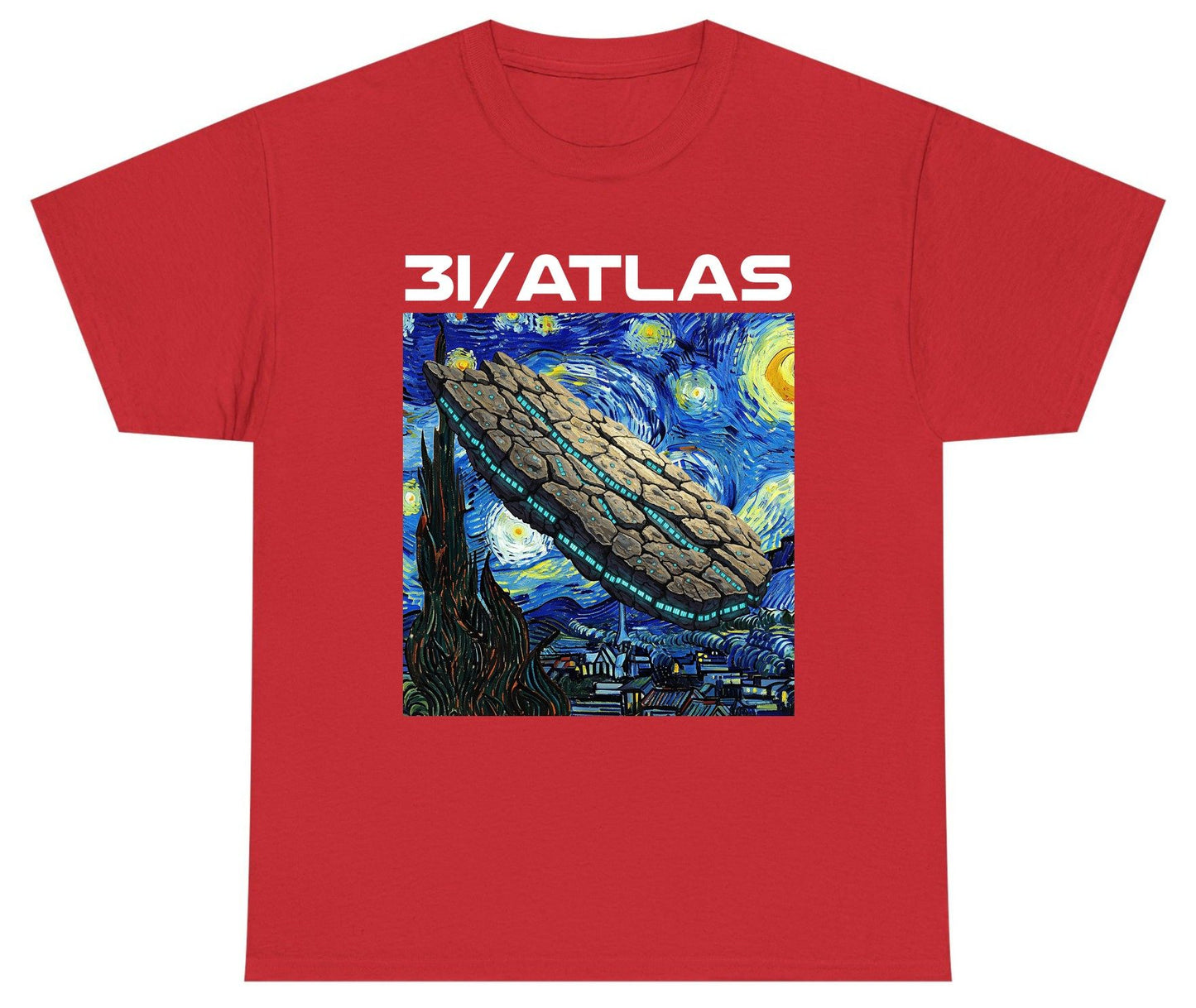 31 Atlas van gogh sci-fi mashup Youth T-Shirt Red product mockup