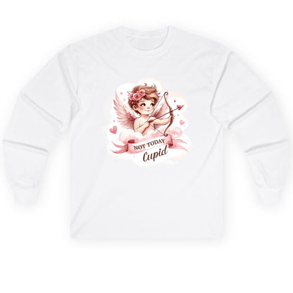 Not Today Cupid cupid Long Sleeve Tee White product mockup