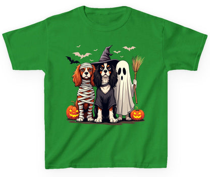 Cavalier Spaniel Halloween Dogs cavalier king charles spaniel Youth T-Shirt Irish Green product mockup