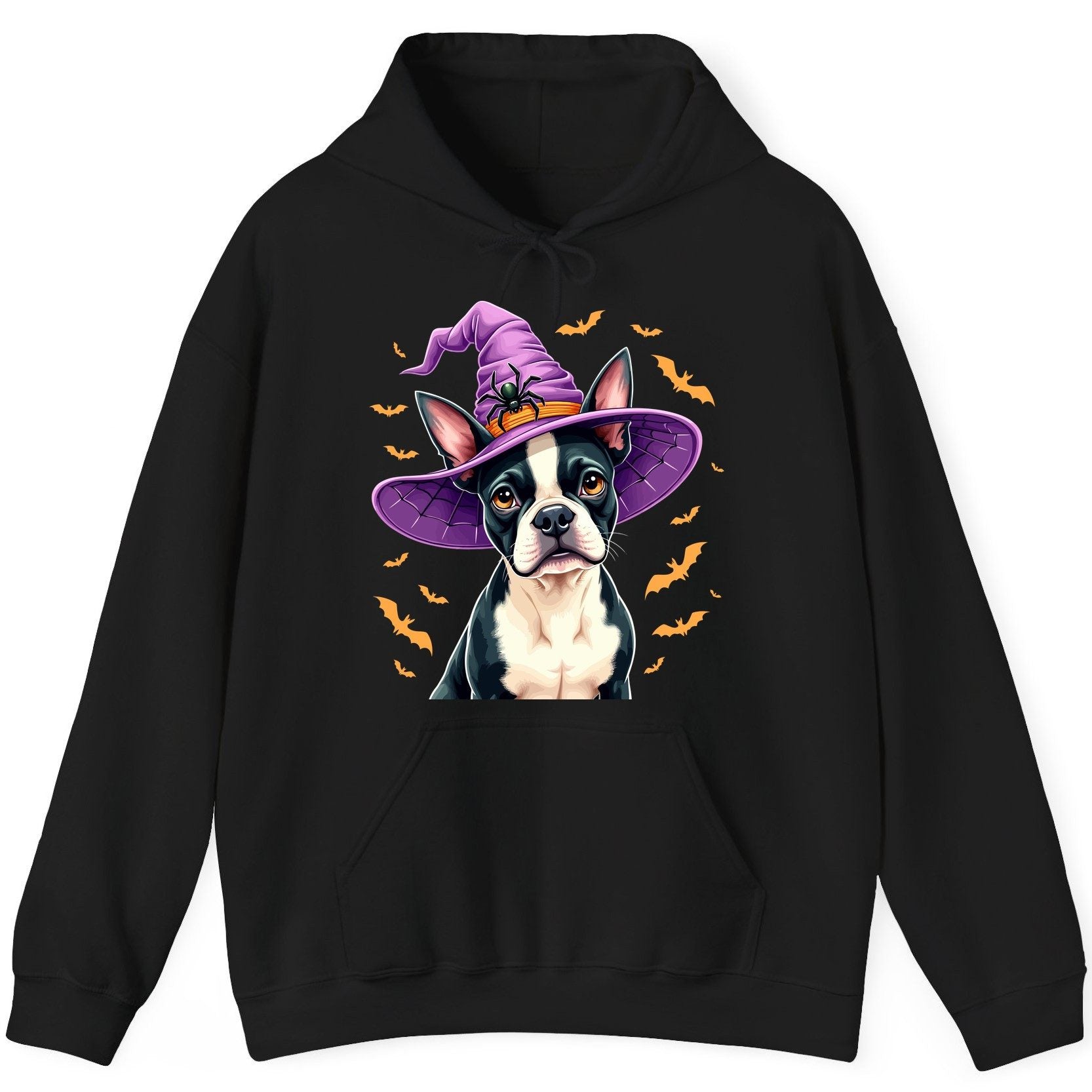 Halloween Boston Terrier Witch boston terrier Hoodie Black product mockup