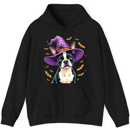 Halloween Boston Terrier Witch boston terrier Hoodie Black product mockup
