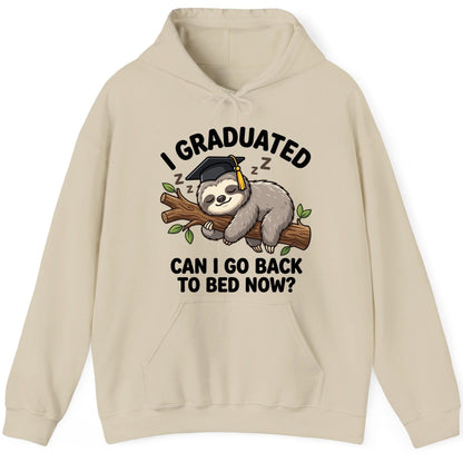 I Graduated Funny Sloth Hoodie - product mockup - Sand