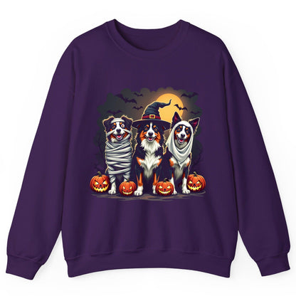 Australian Shepherd Halloween Dogs australian shepherd dogs Sweatshirt Purple product mockup