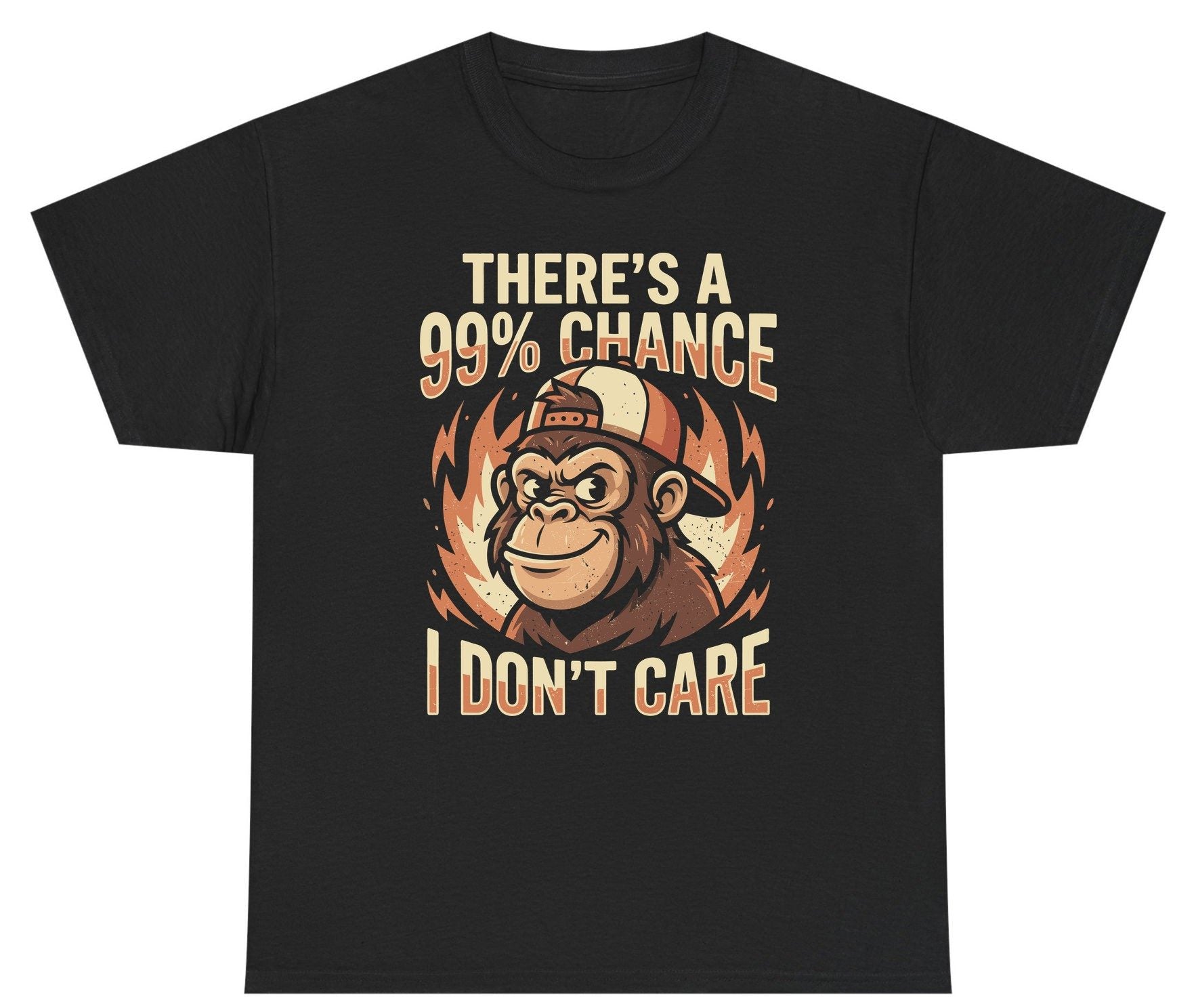 There's a 99% Chance I Don't Care monkey Youth T-Shirt Black product mockup