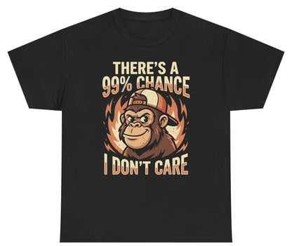 There's a 99% Chance I Don't Care monkey Youth T-Shirt Black product mockup