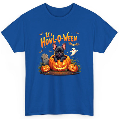 It's Howl-O-Ween french bulldog T-Shirt Royal product mockup