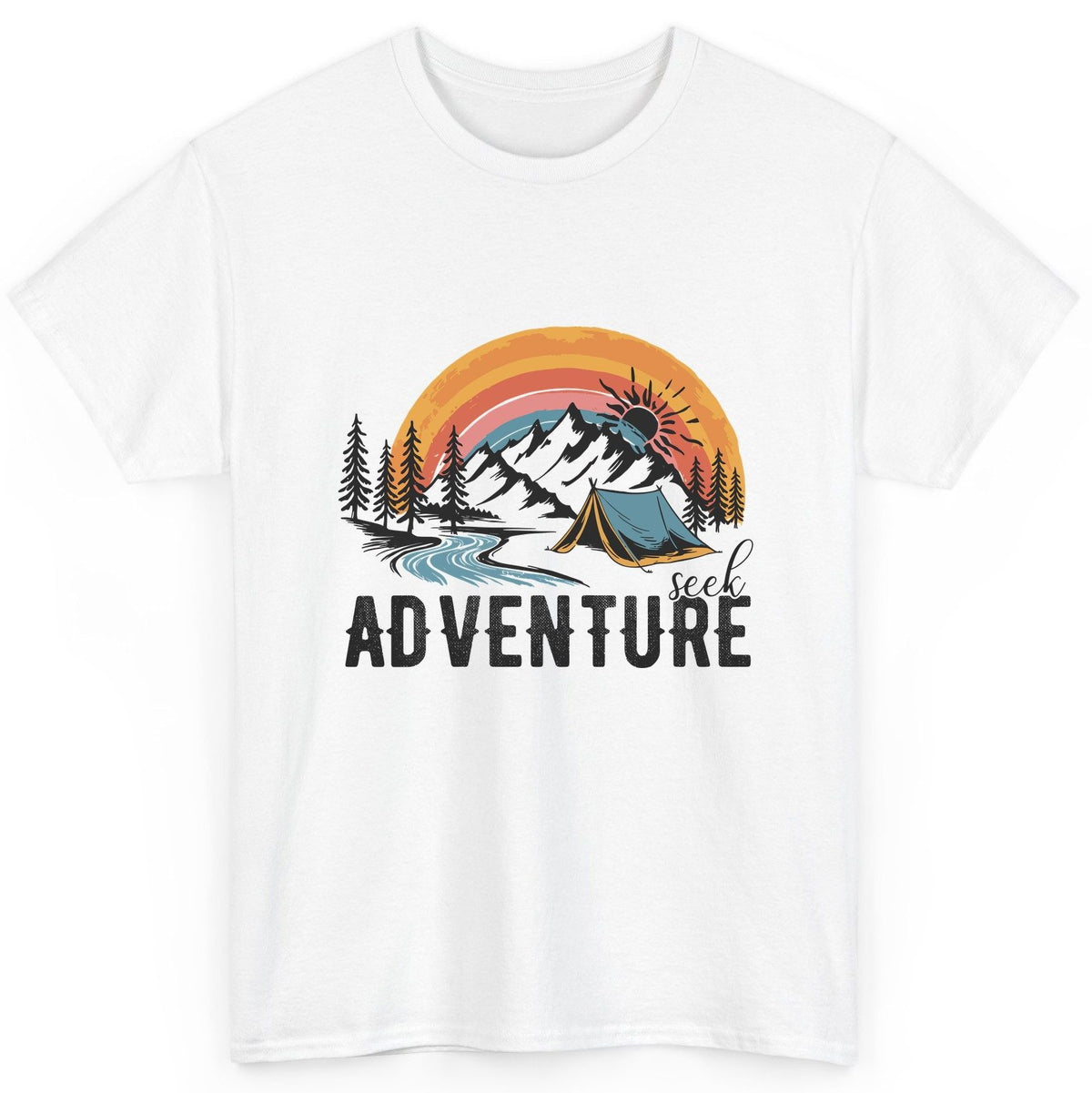 Seek Adventure camping T-Shirt White product mockup