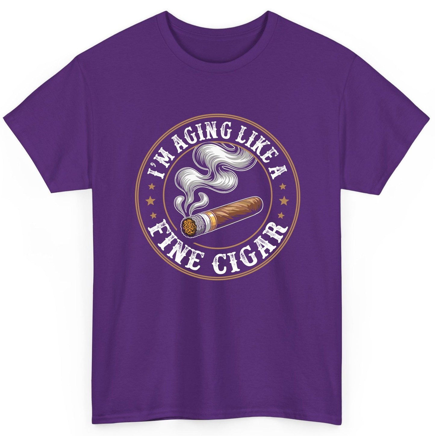 I'm Aging Like a Fine Cigar cigar smoking T-Shirt Purple product mockup