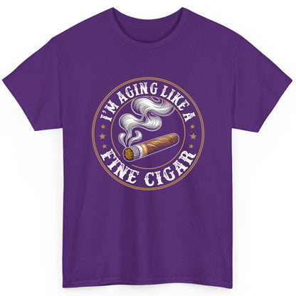 I'm Aging Like a Fine Cigar cigar smoking T-Shirt Purple product mockup