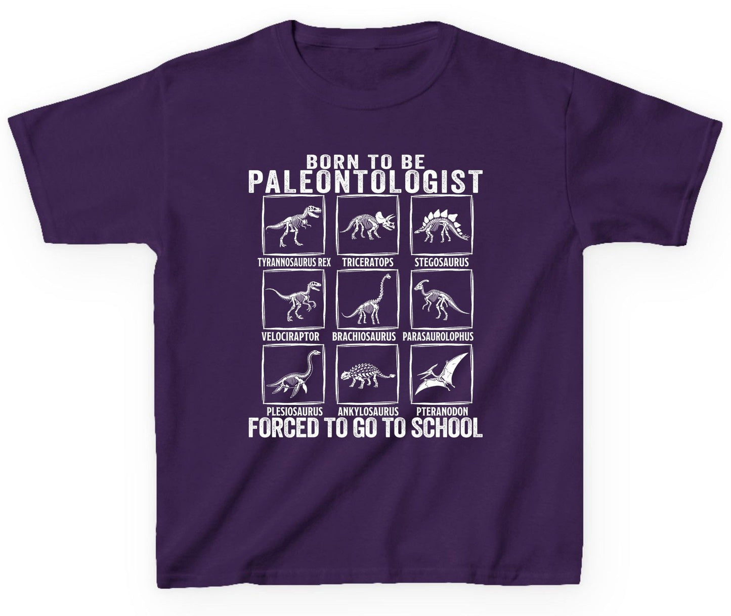 Born to Be Paleontologist Forced to Go to School paleontology Youth T-Shirt Purple product mockup