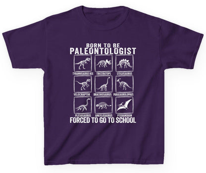 Born to Be Paleontologist Forced to Go to School paleontology Youth T-Shirt Purple product mockup