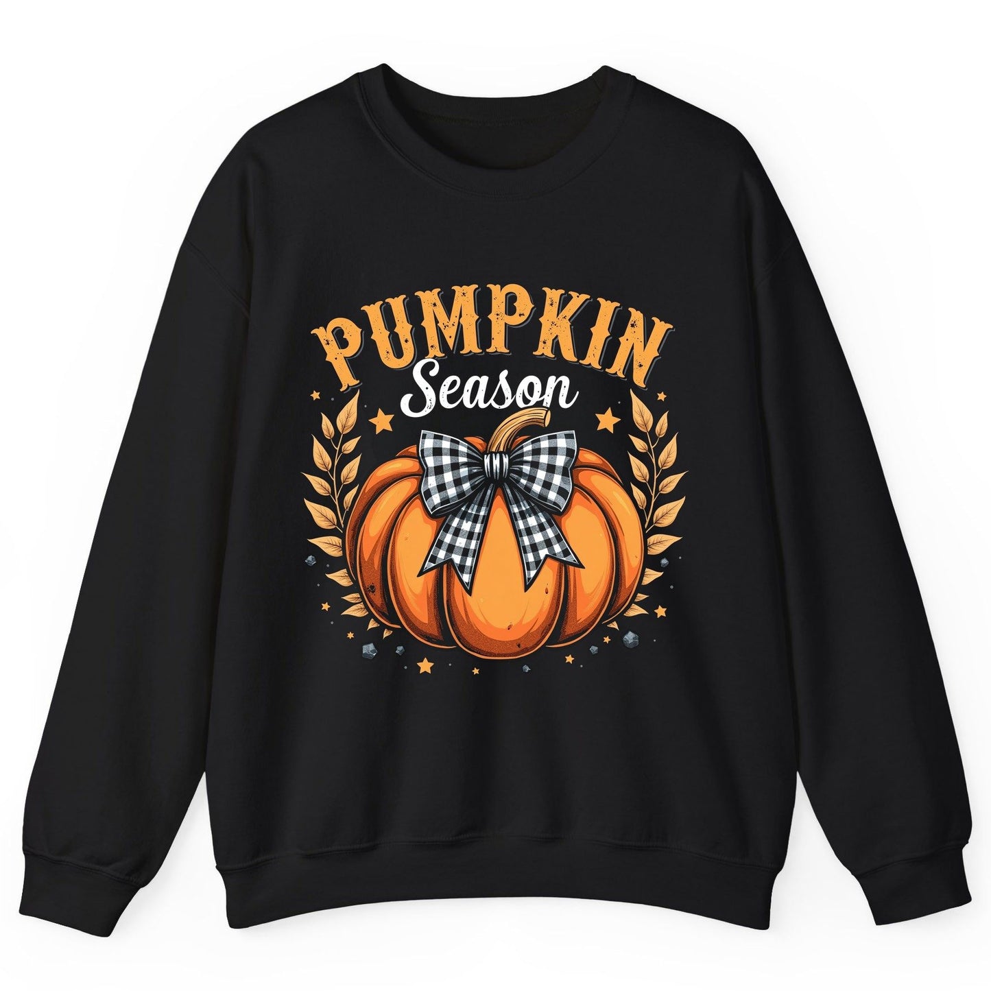 Pumpkin Season fall Sweatshirt Black product mockup