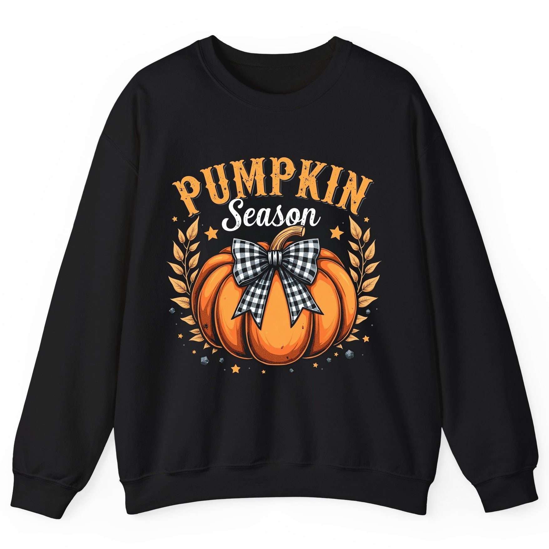 Pumpkin Season fall Sweatshirt Black product mockup