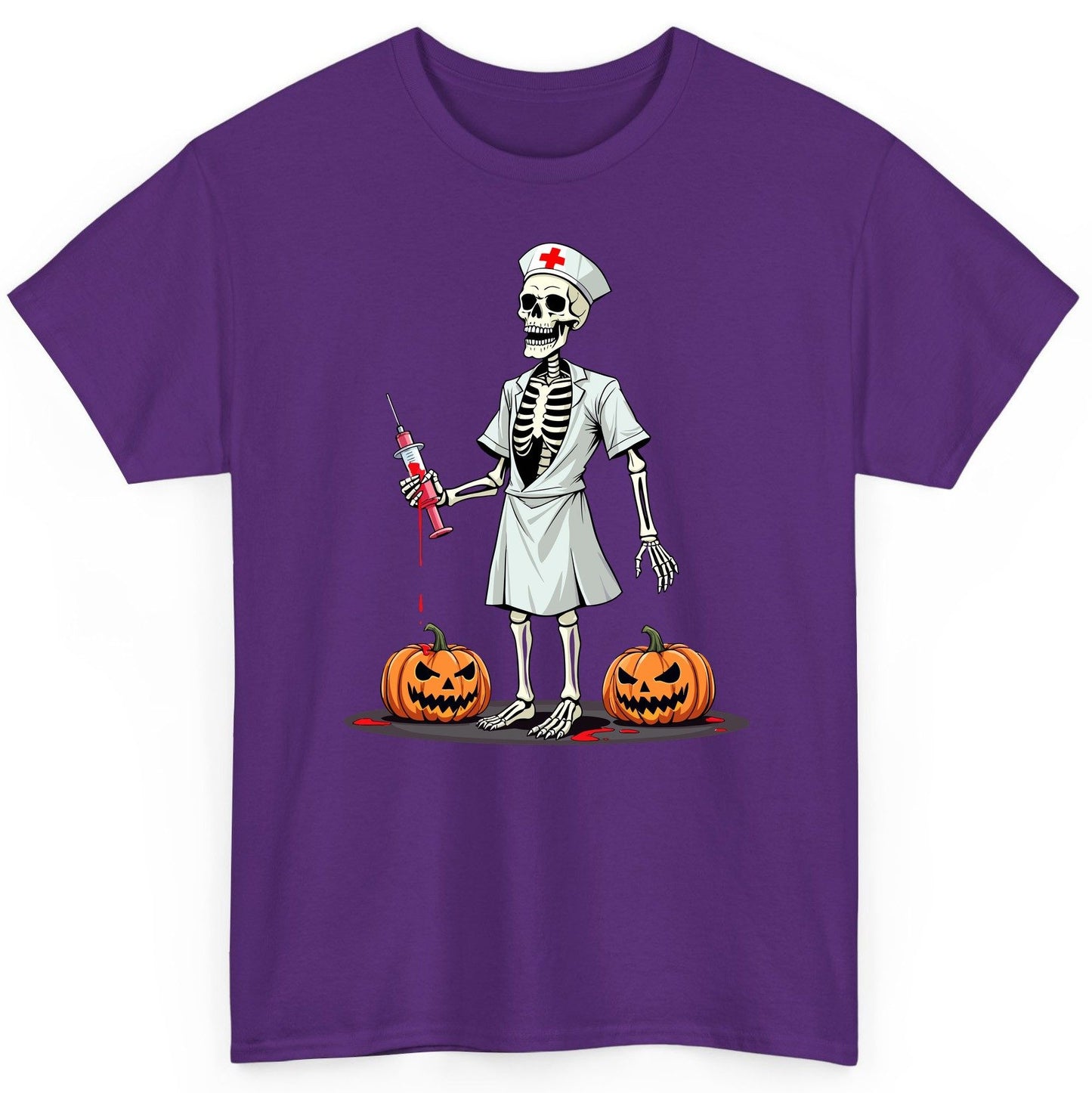 Spooky Skeleton Nurse Halloween skeleton nurse T-Shirt Purple product mockup