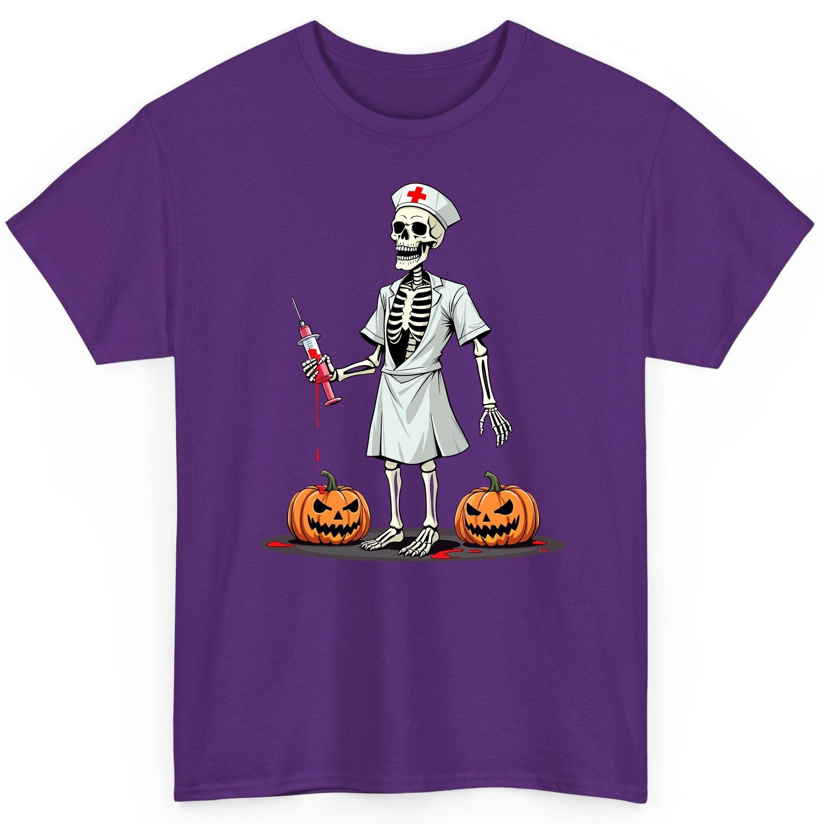Spooky Skeleton Nurse Halloween skeleton nurse T-Shirt Purple product mockup