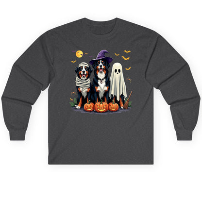 Halloween Bernese Mountain Dogs bernese mountain dog Long Sleeve Tee Dark Heather product mockup