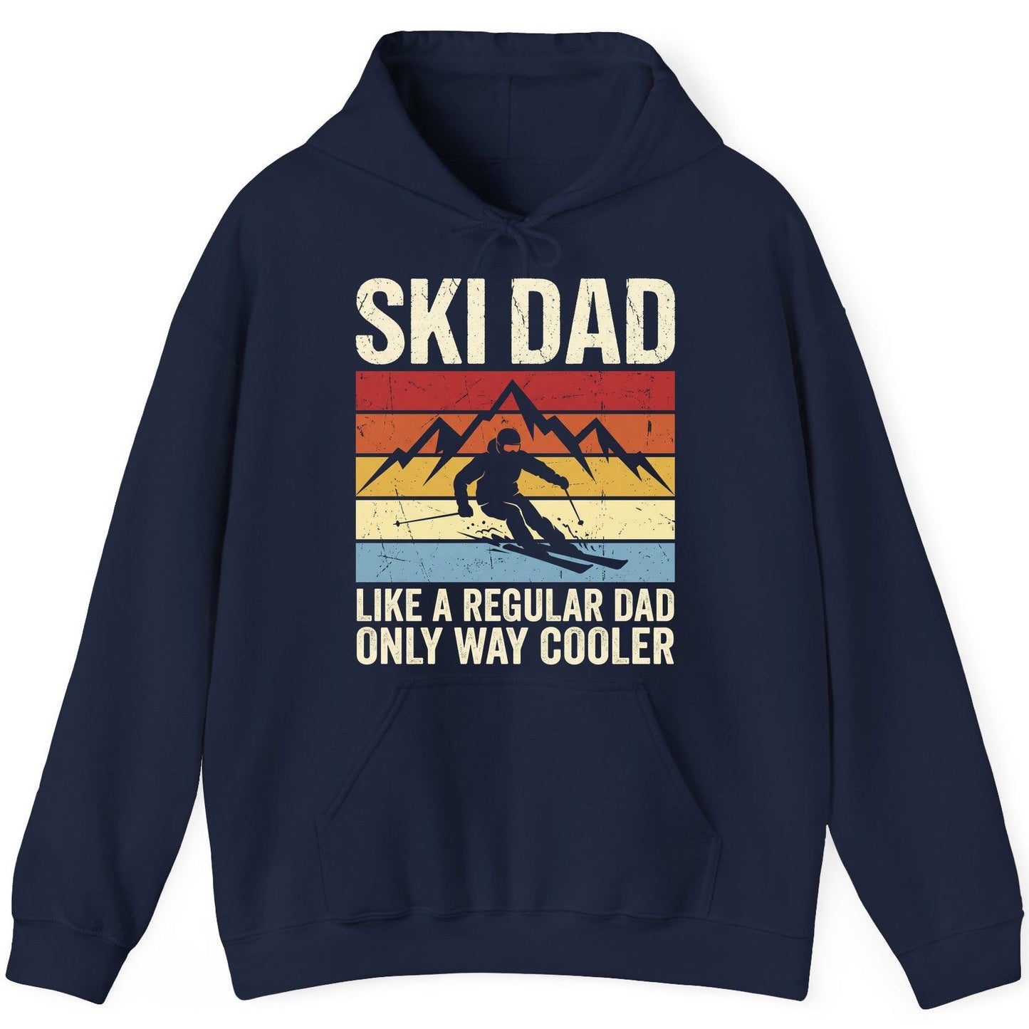 Ski Dad Like a Regular Dad Only Way Cooler skiing Hoodie Navy product mockup
