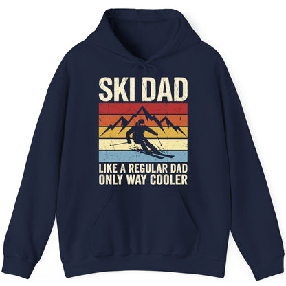 Ski Dad Like a Regular Dad Only Way Cooler skiing Hoodie Navy product mockup