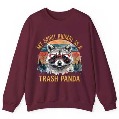 My Spirit Animal Is a Trash Panda raccoon Sweatshirt Maroon product mockup