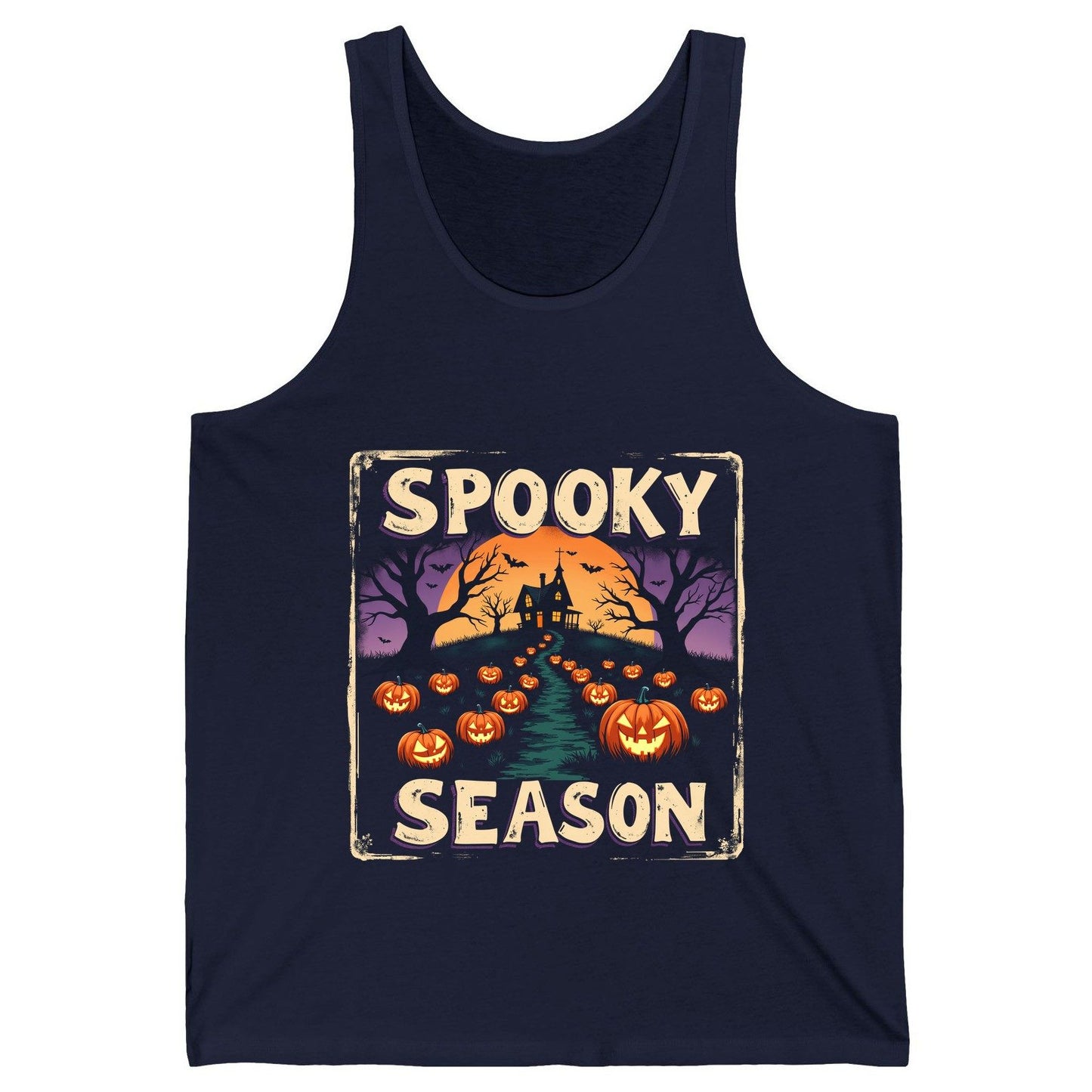 Spooky Season Halloween Tank Top Navy product mockup