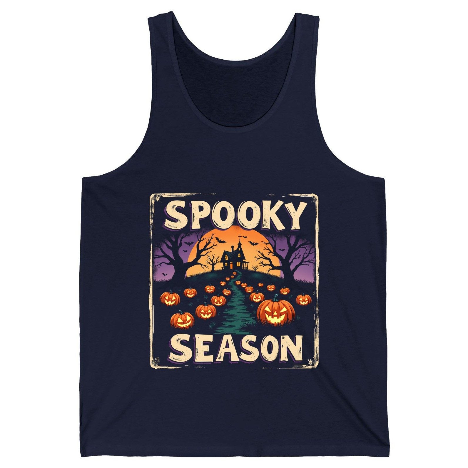 Spooky Season Halloween Tank Top Navy product mockup