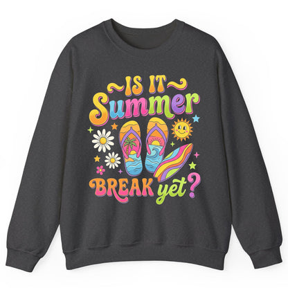 Is It Summer Break Yet Retro Vacation Sweatshirt - product mockup - Dark Heather