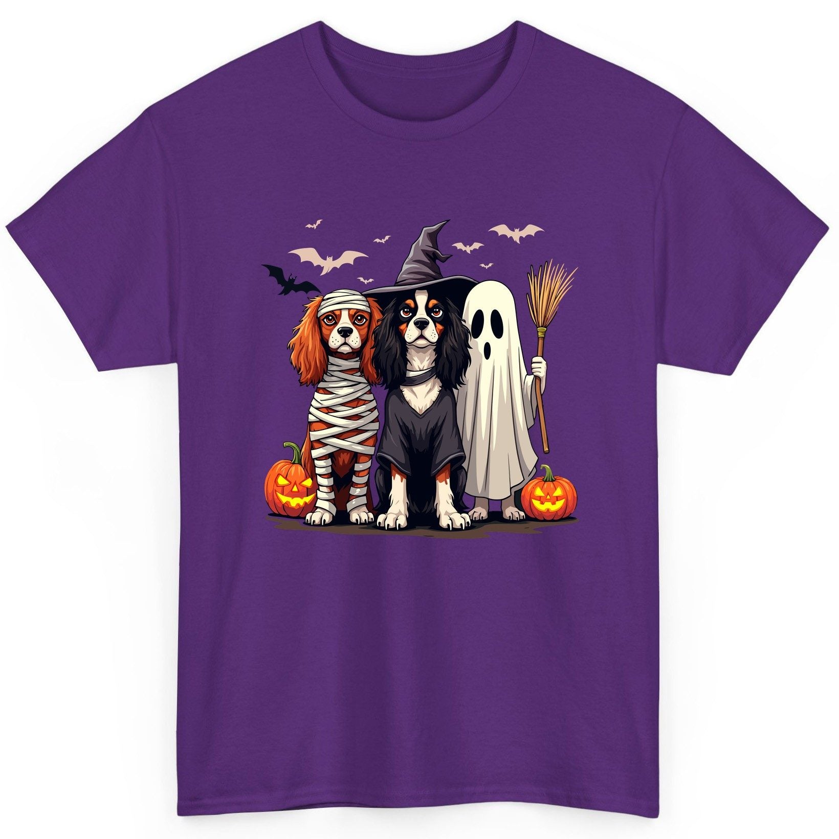 Cavalier Spaniel Halloween Dogs cavalier king charles spaniel T-Shirt Purple product mockup