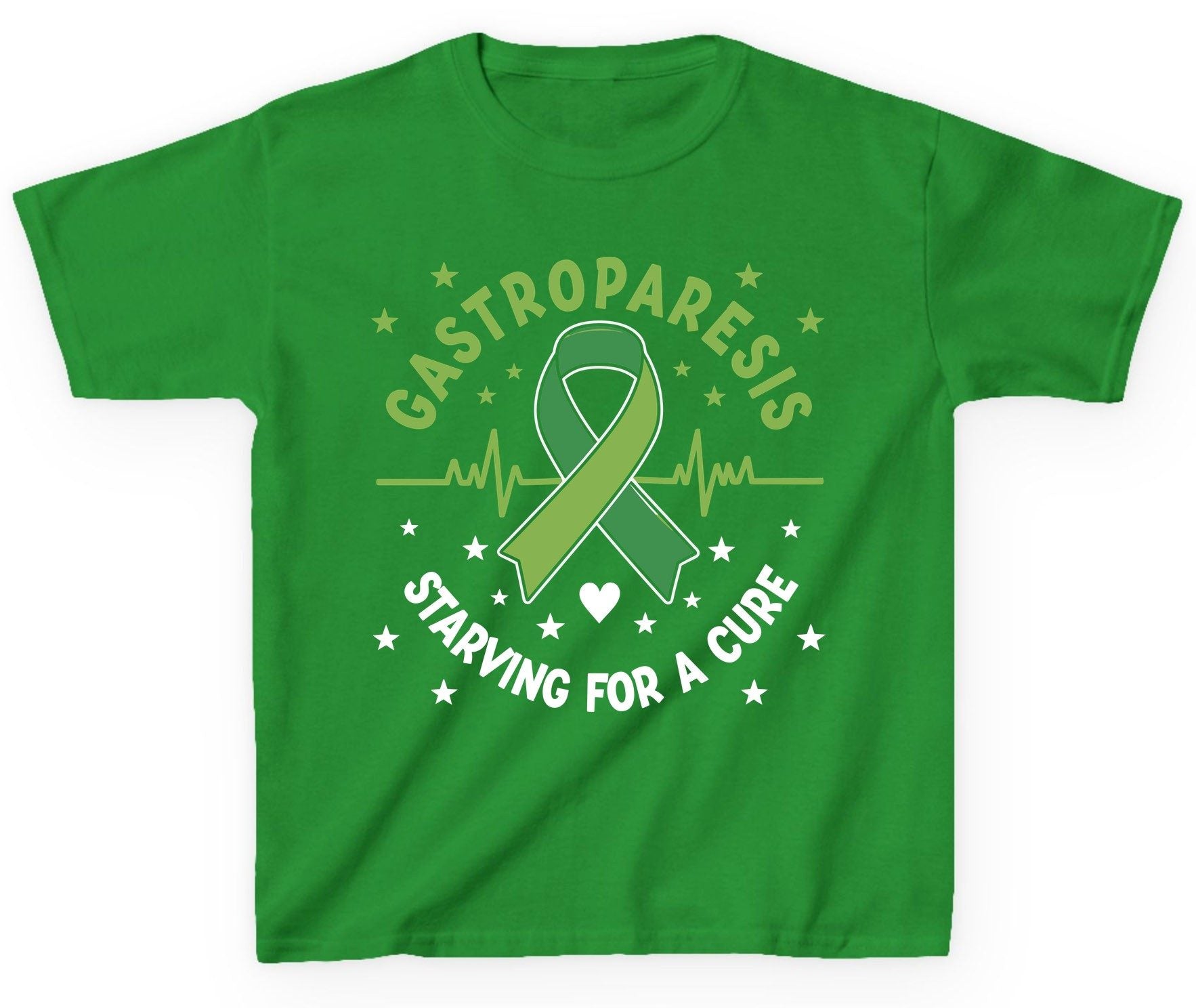 Gastroparesis Starving for a Cure gastroparesis awareness Youth T-Shirt Irish Green product mockup