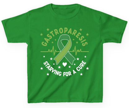 Gastroparesis Starving for a Cure gastroparesis awareness Youth T-Shirt Irish Green product mockup