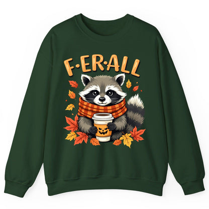 F ER All raccoon Sweatshirt Forest Green product mockup