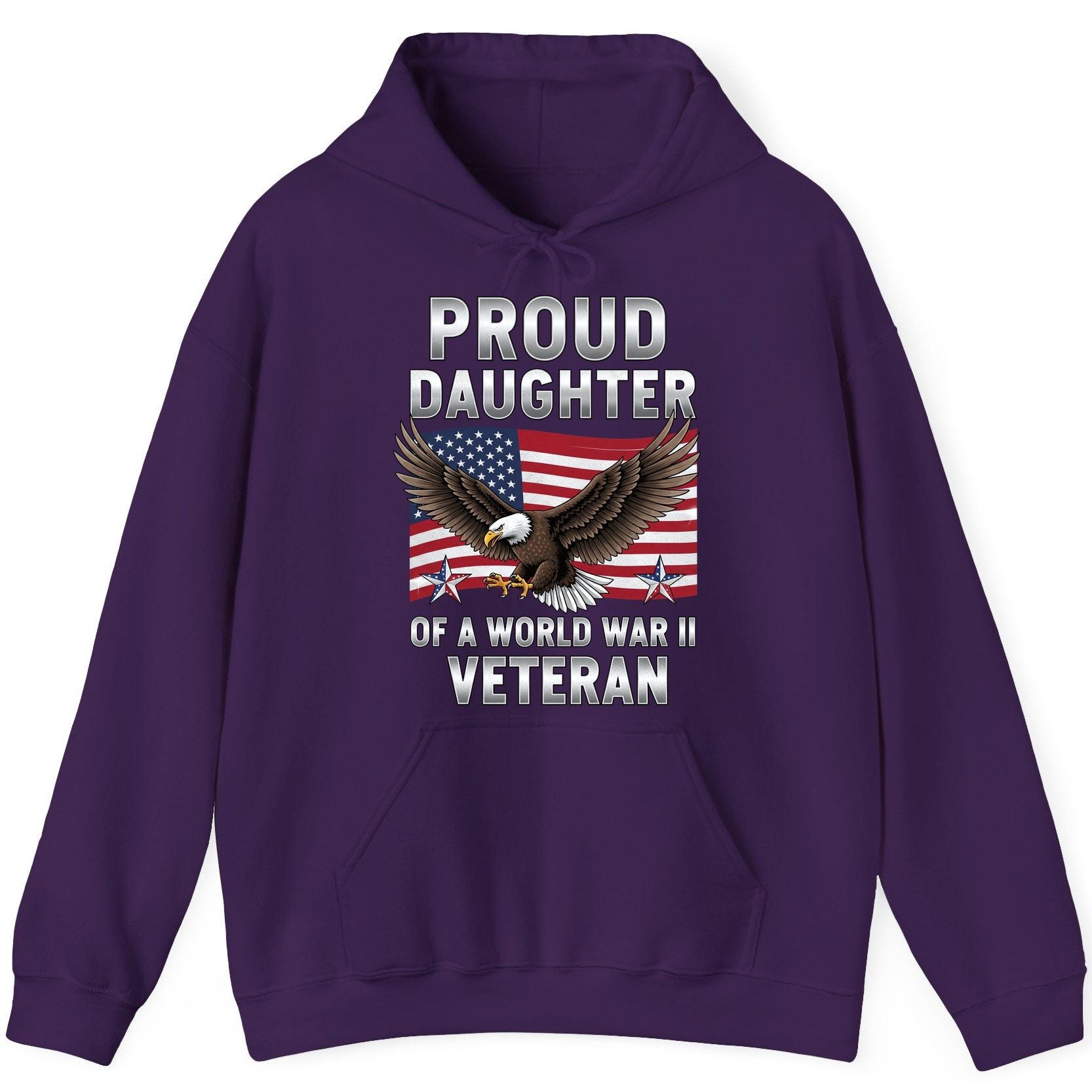 Proud Daughter of a World War Ii Veteran wwii veteran family Hoodie Purple product mockup