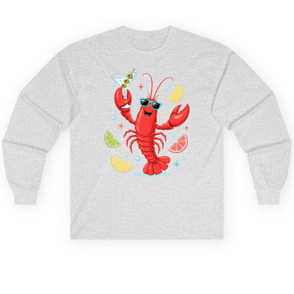Cartoon Lobster Party lobster Long Sleeve Tee Ash product mockup