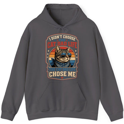 I Didn't Choose the Cat Dad Life the Cat Dad Life Chose Me cat Hoodie Charcoal product mockup