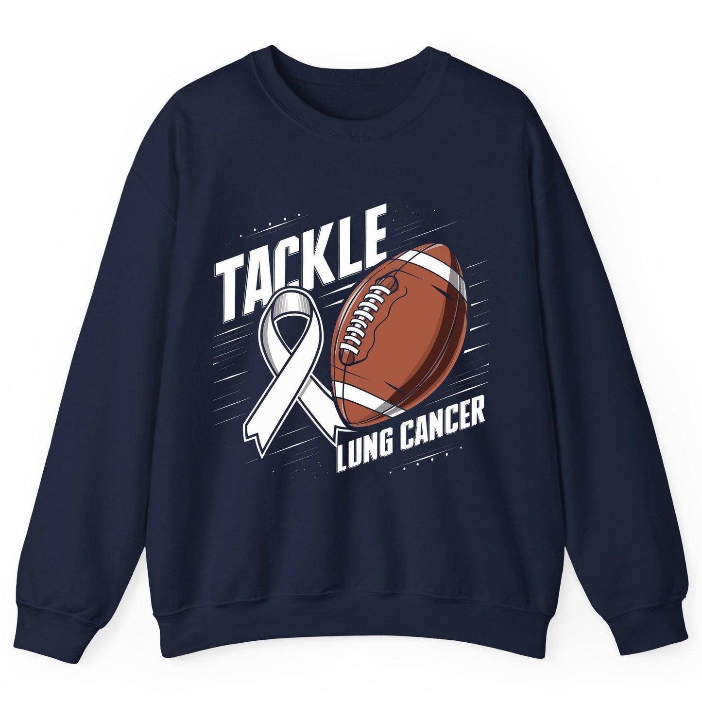 Tackle Lung Cancer lung cancer awareness Sweatshirt Navy product mockup