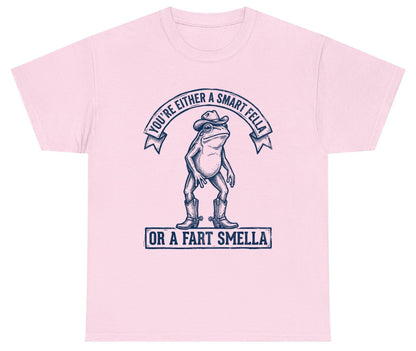 You're Either a Smart Fella or a Fart Smella cowboy frog Youth T-Shirt Light Pink product mockup