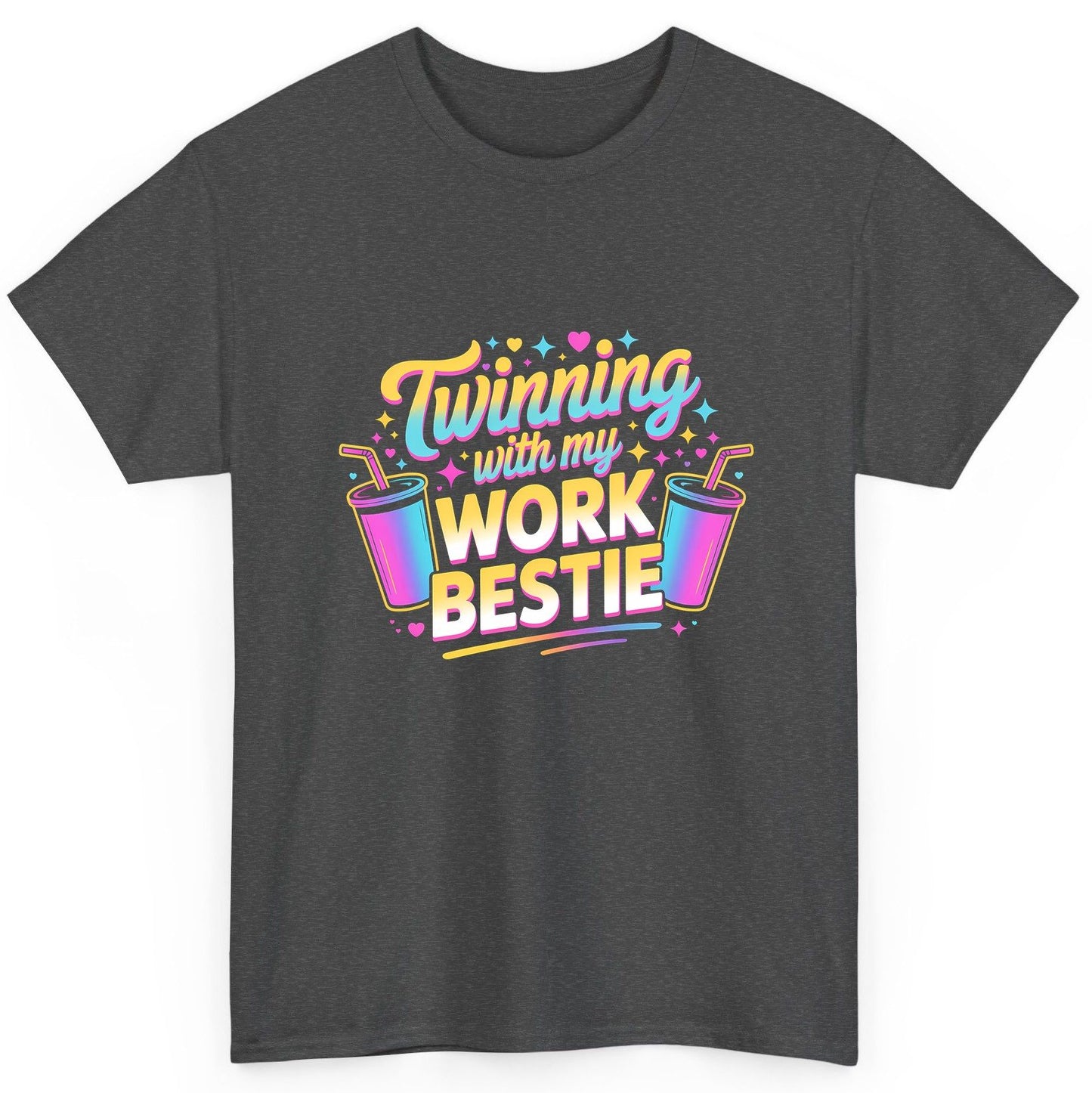 Twinning with My Work Bestie work friendship T-Shirt Dark Heather product mockup
