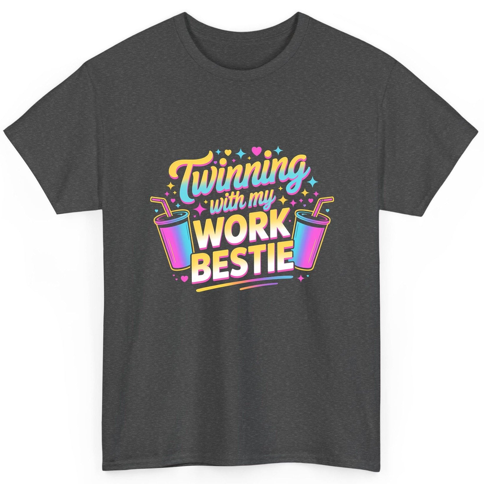 Twinning with My Work Bestie work friendship T-Shirt Dark Heather product mockup