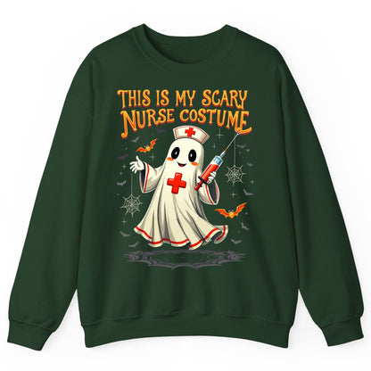 This Is My Scary Nurse Costume Halloween ghost nurse Sweatshirt Forest Green product mockup