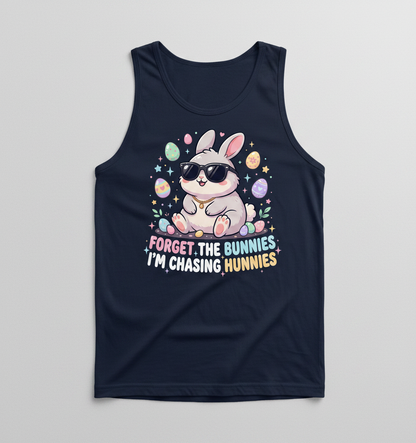 Cool Easter Bunny Chasing Hunnies Funny Design Tank Top - Navy