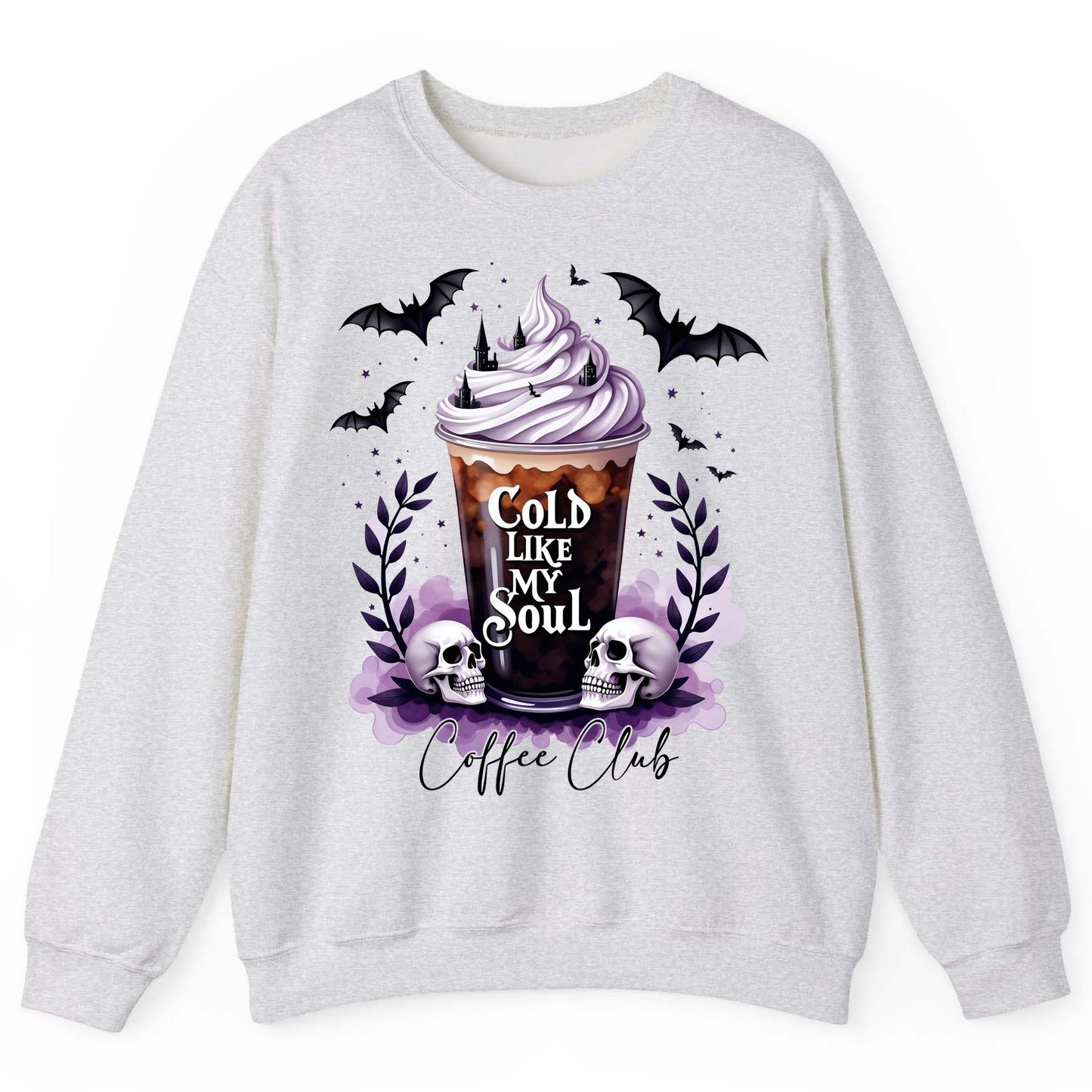Cold Like My Soul gothic iced coffee Sweatshirt Ash product mockup