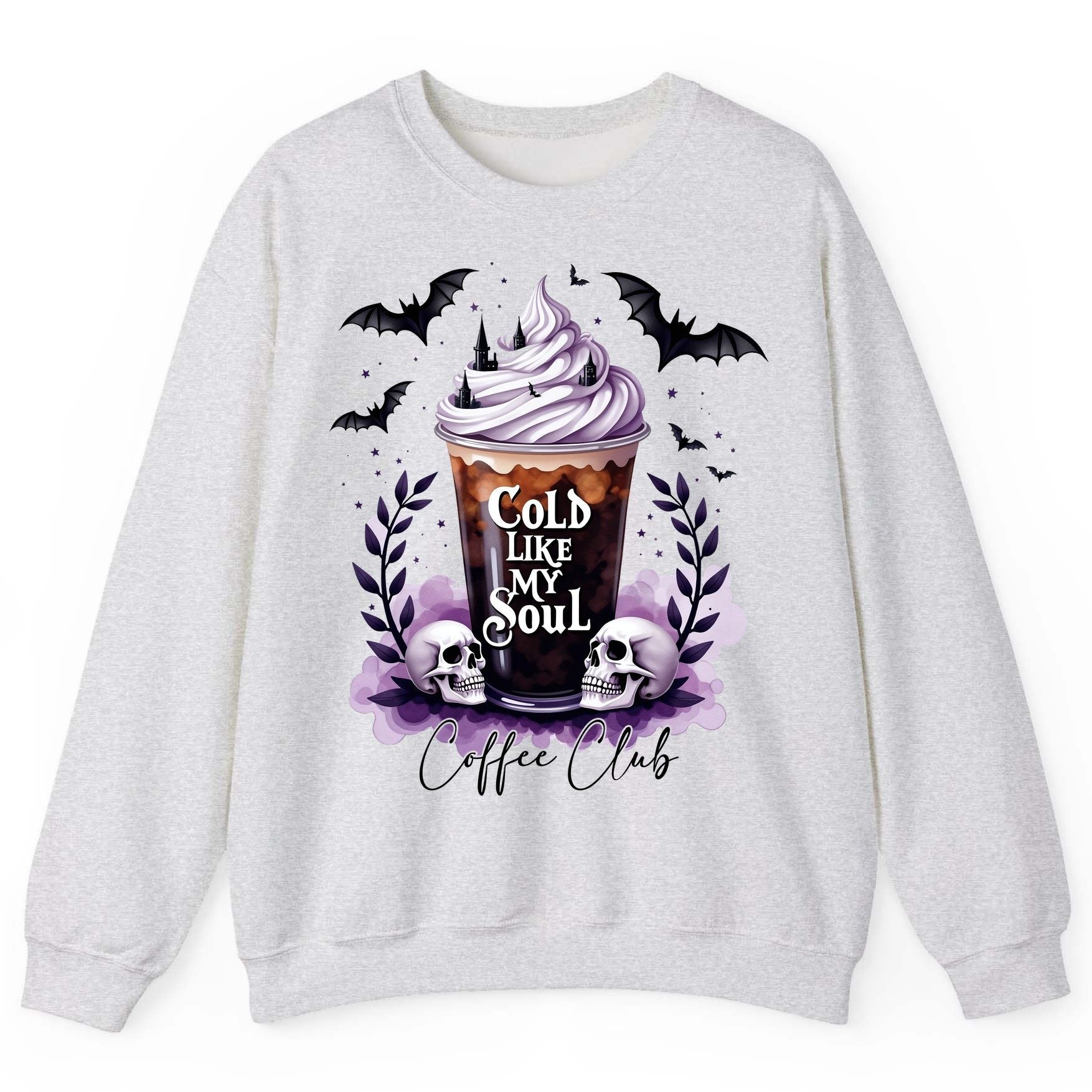 Cold Like My Soul gothic iced coffee Sweatshirt Ash product mockup