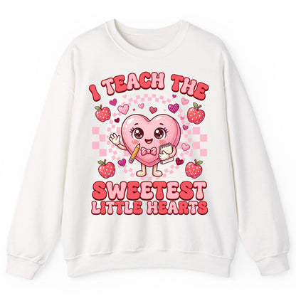 I Teach the Sweetest Little Hearts teaching Sweatshirt White product mockup