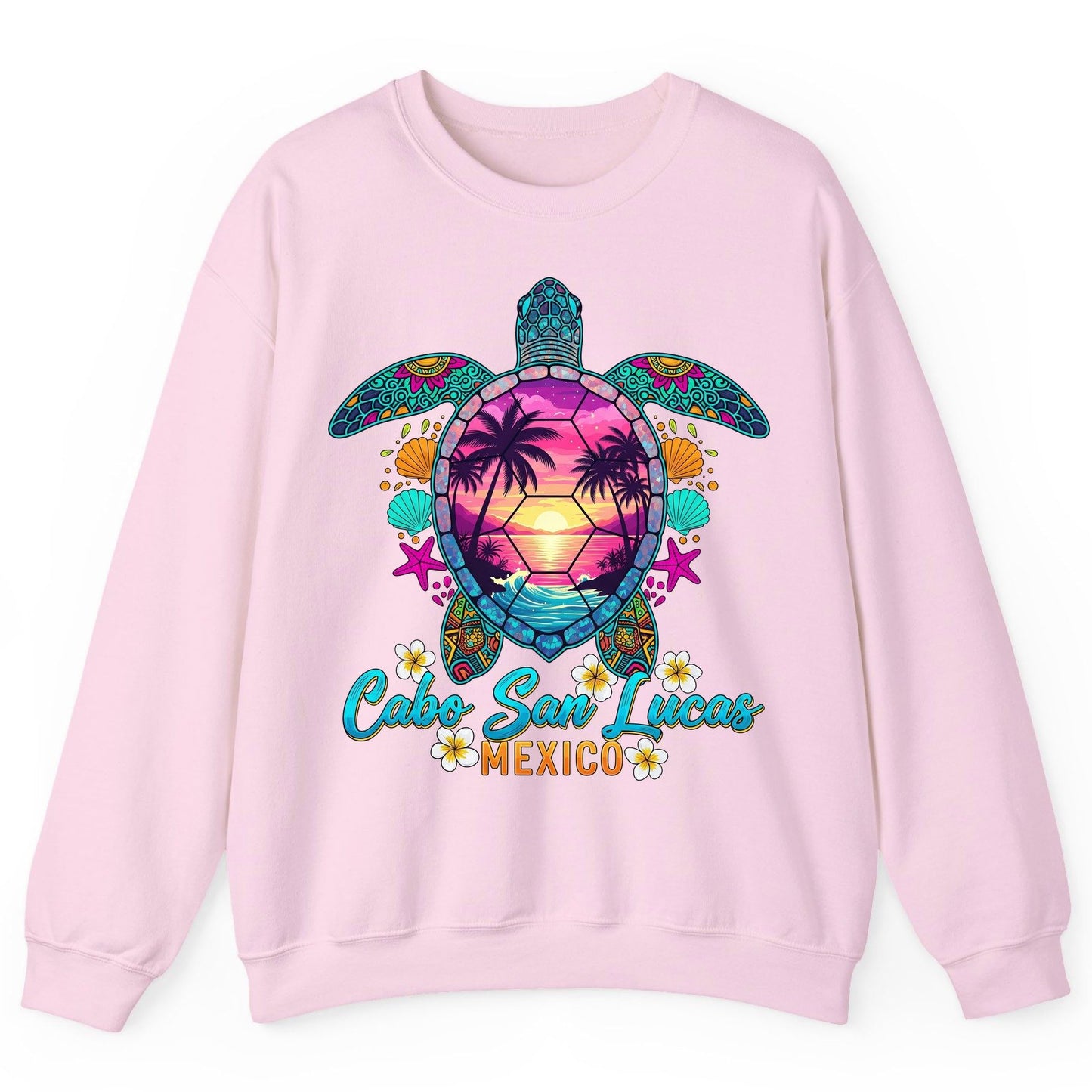 Cabo San Lucas Mexico sea turtle Sweatshirt Light Pink product mockup