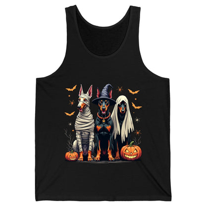 Halloween Doberman Trio doberman pinscher Tank Top Black product mockup