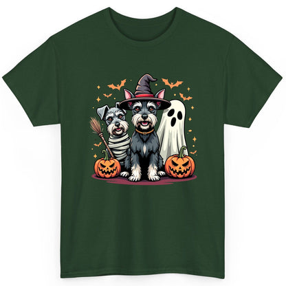 Halloween Schnauzer Dogs schnauzer dogs T-Shirt Forest Green product mockup
