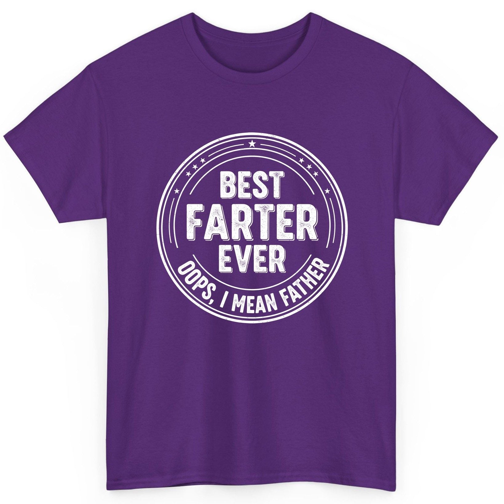 Best Farter Ever Oops, I Mean Father fatherhood T-Shirt Purple product mockup